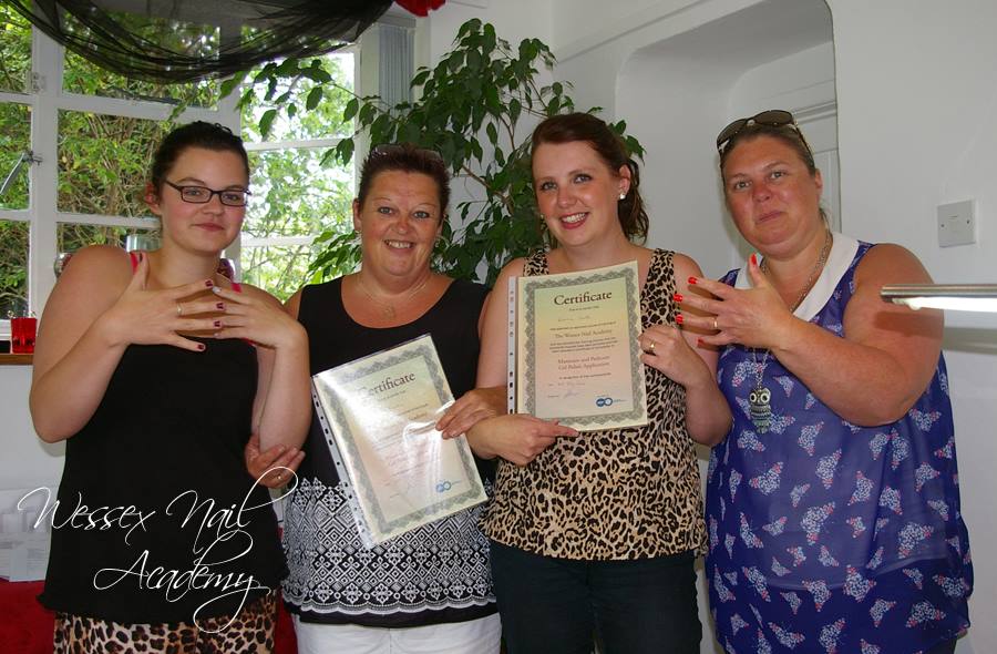 Nail Training Students and Their Certificates, Nail extension training , nail training course, Okeford Fitzpaine, Dorset
